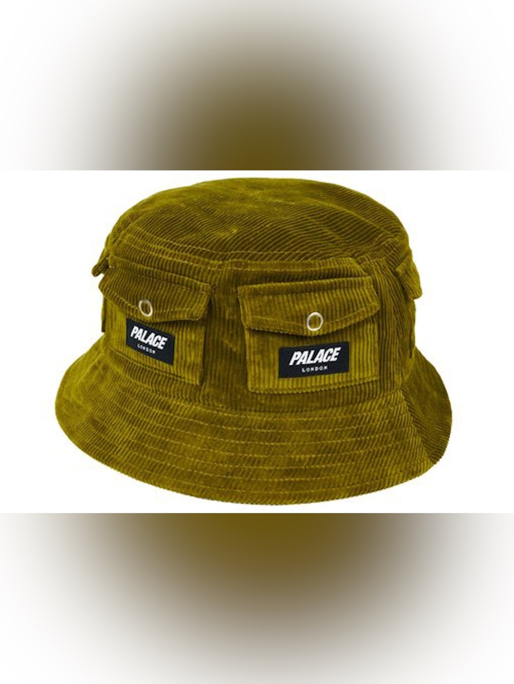 PALACE Olive Corduroy Bucket Hat with Patch Pockets